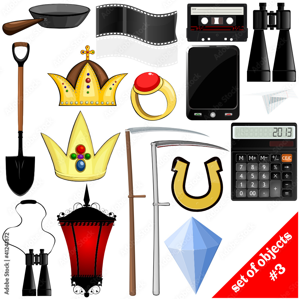 Fototapeta premium Vector drawing of a set of objects. EPS10