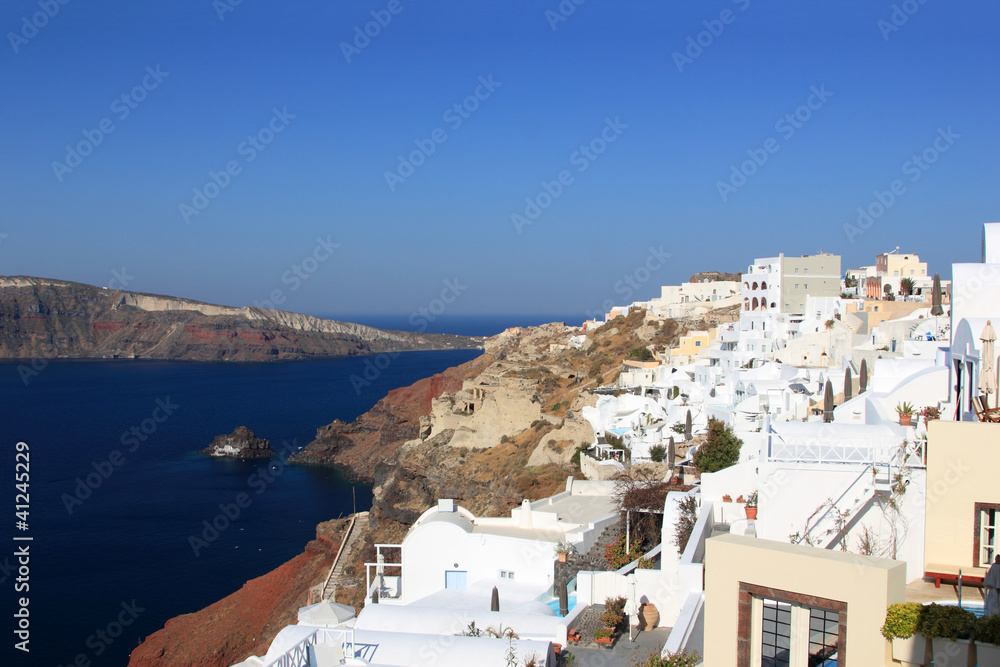 Village of Oia at Santorini island in the Cyclades