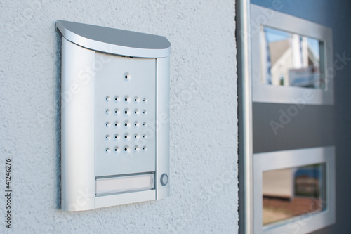 modern entryphone system next to door