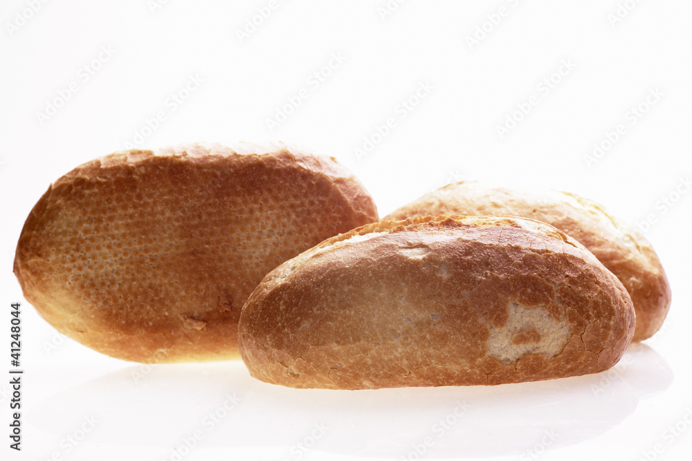 roll bread on the white background