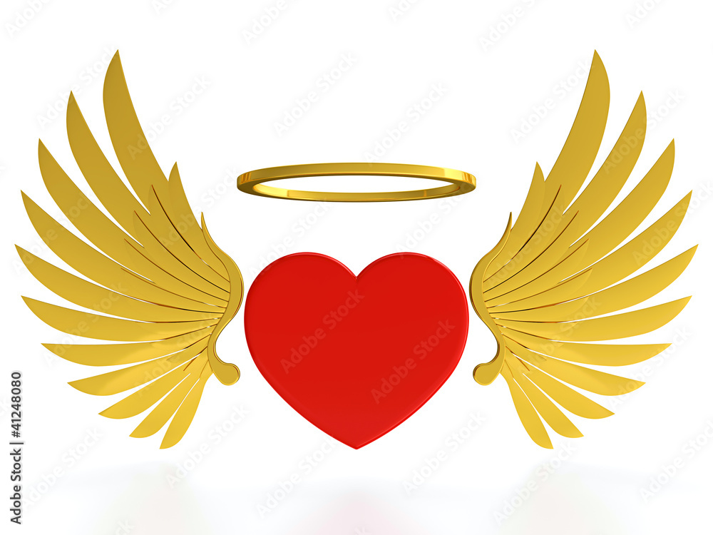 Obraz premium Heart with wings