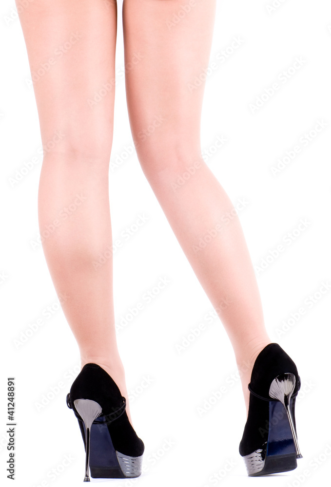 Sexy womanish leg in shoe isolated on white background. Sexy womanish leg in shoe isolated on white background.