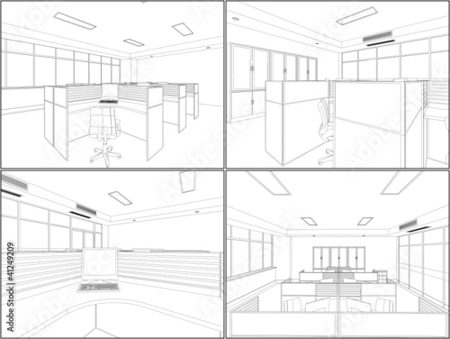 Interior Office Room Vector 11