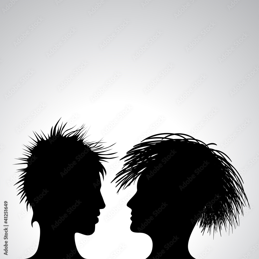 man and woman profiles, abstract vector illustration man and woman profiles, abstract vector illustration