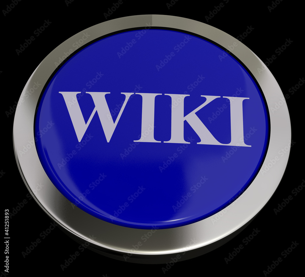Wiki Button For Online Information Or Encyclopedia