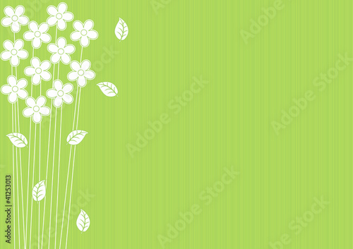 abstract green background with flowers