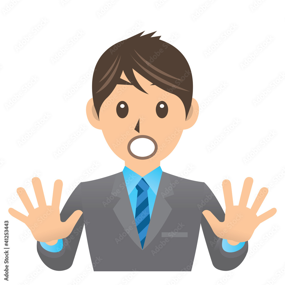 サラリーマン D 2 驚く イラスト Stock Illustration Adobe Stock