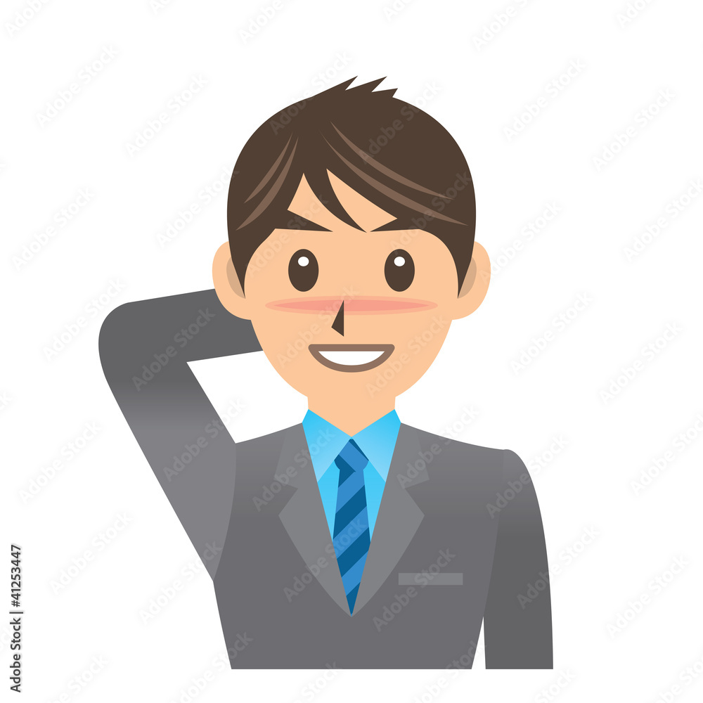 サラリーマン D 2 照れる イラスト Stock Illustration Adobe Stock