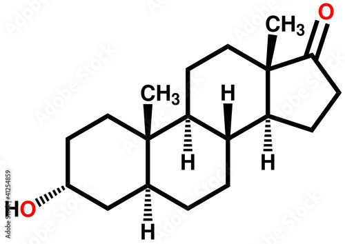 Androsterone, a male sex hormone. Structural formula