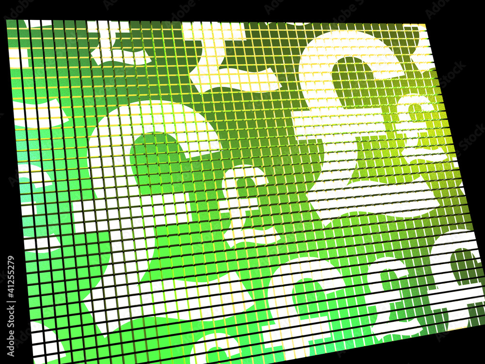 Pound Symbols On Screen Showing Money And Investment Pound Symbols On Screen Showing Money And Investment