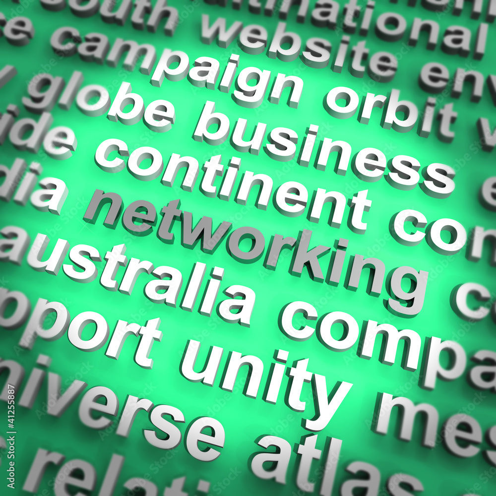 Networking Word Showing Relationships And Computer Communication