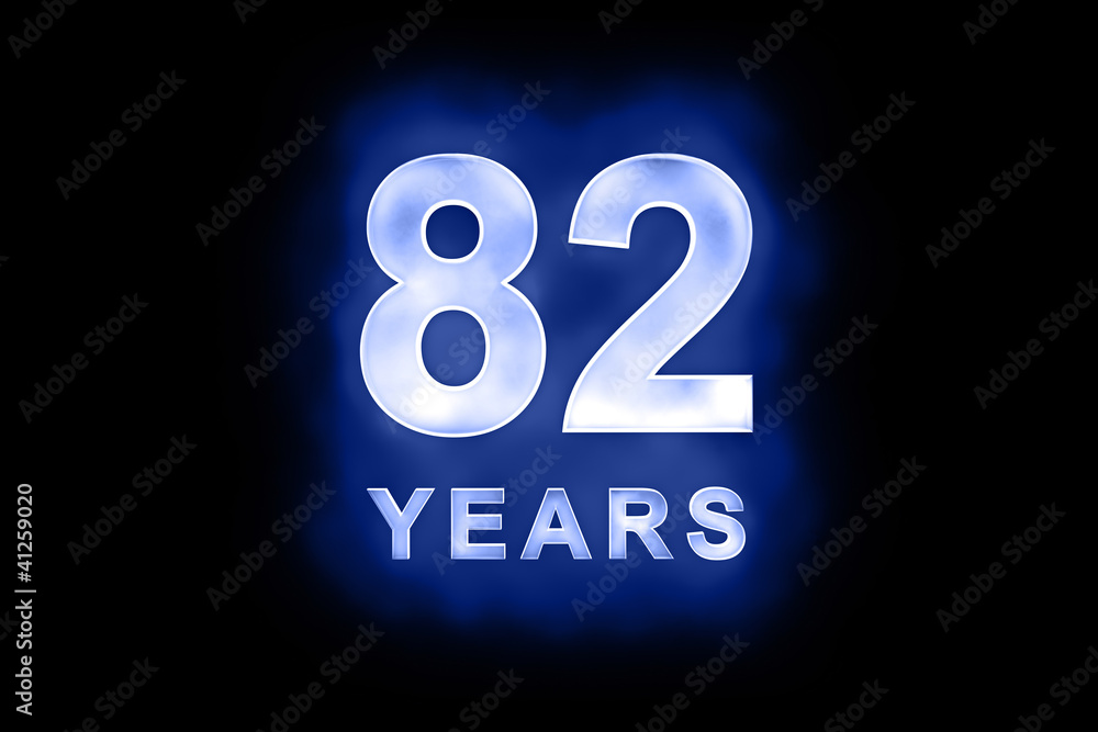 82 years text with blue glow 82 years text with blue glow