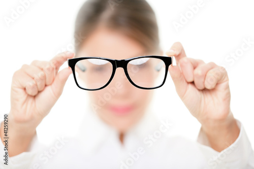 Glasses - optician showing eyewear