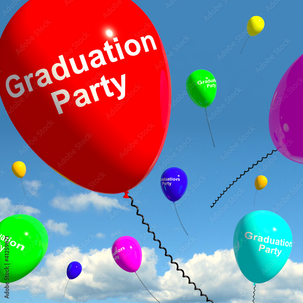Graduation Balloons Showing School College Or University Graduat Graduation Balloons Showing School College Or University Graduat
