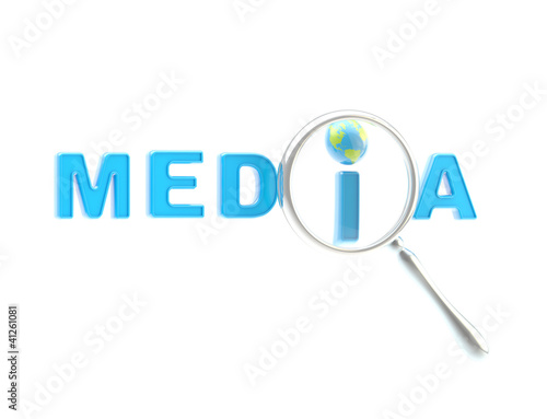 Word "media" under the magn...