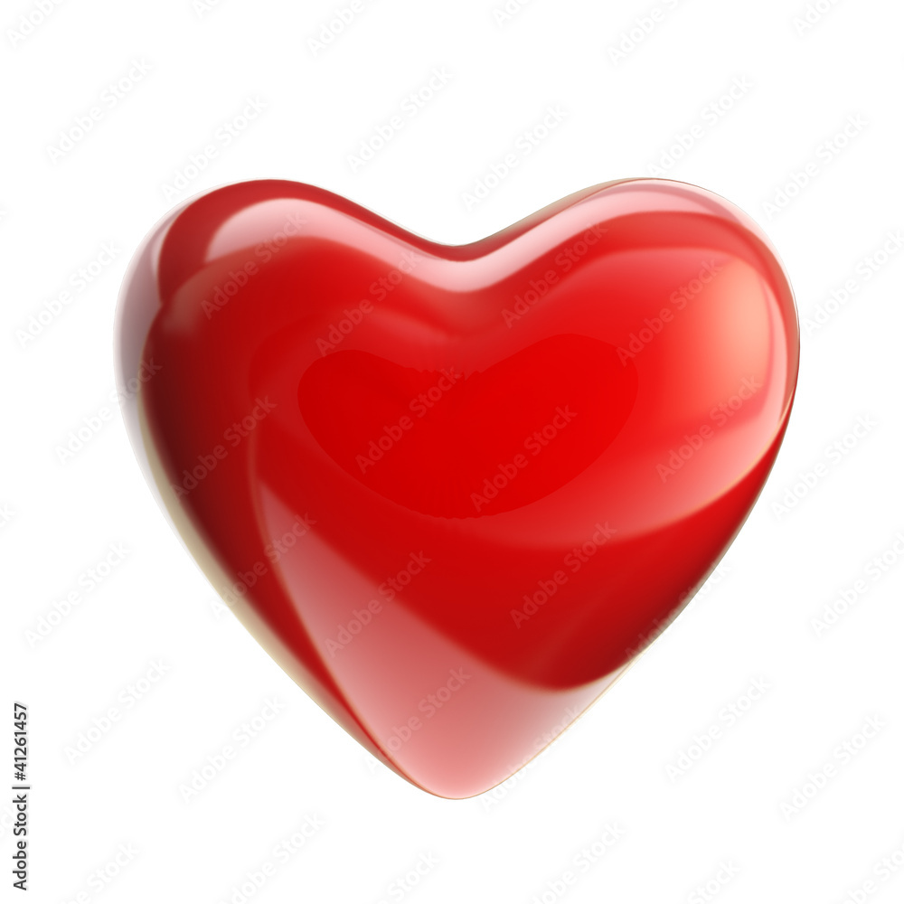 Red glossy heart isolated Red glossy heart isolated
