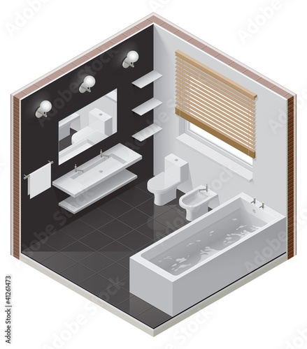 Vector isometric bathroom icon
