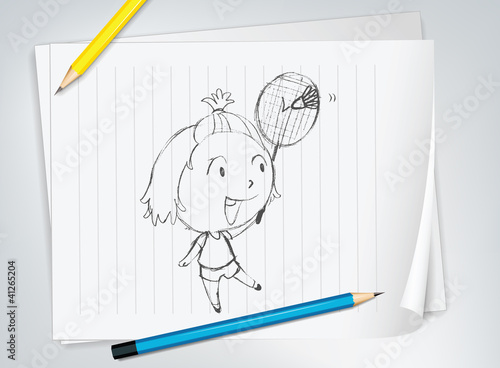 Badminton player sketch
