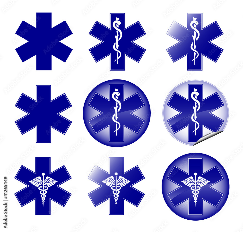 Caducée ambulance bleu Caducée ambulance bleu