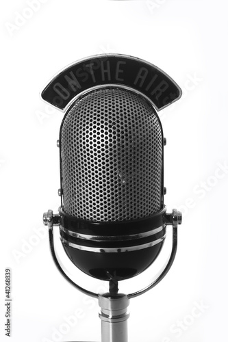 On the air microphone (B/W) photo