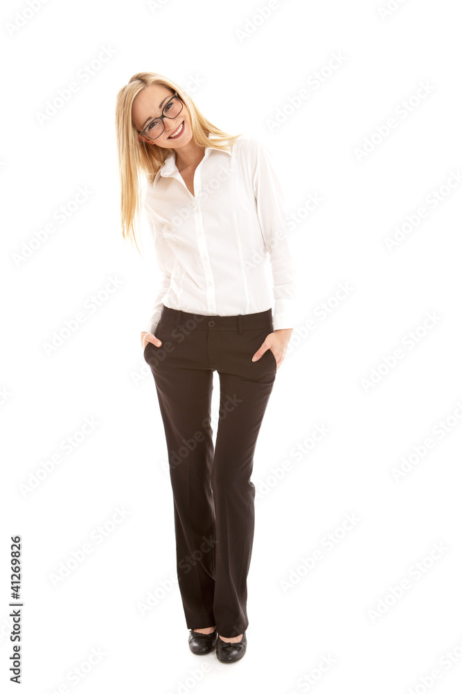 young succsessfull business woman isolated on white background young succsessfull business woman isolated on white background