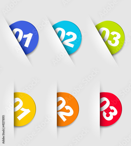 One two three - vector cards with numbers