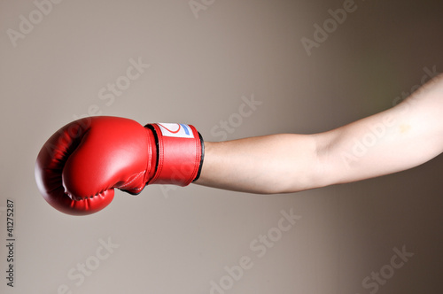 Boxer punching in studio © hin255
