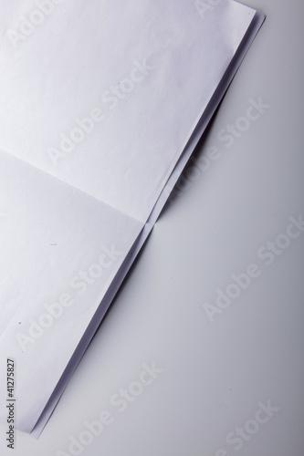 White paper folded