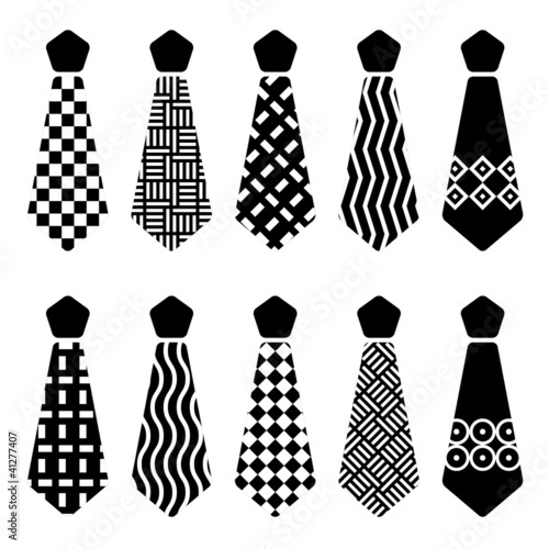 vector tie black silhouettes