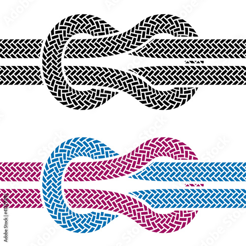 vector climbing rope knot symbols