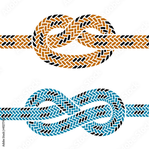 vector climbing rope knot symbols
