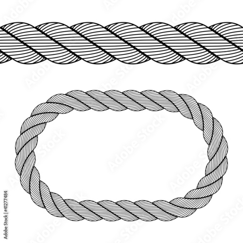 vector seamless black rope symbol