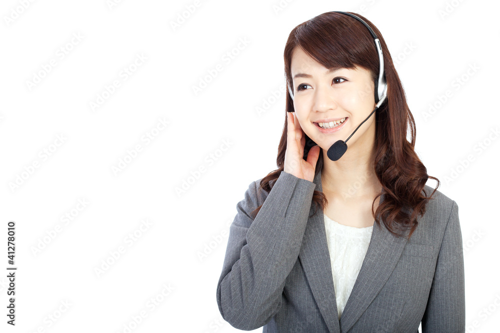 Beautiful businesswoman with headset Beautiful businesswoman with headset