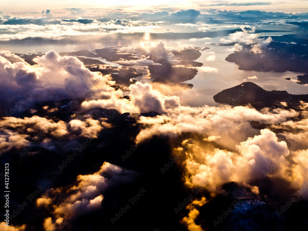 Fototapeta premium Aerial view of pacific coast of BC, Canada