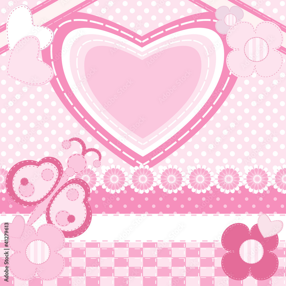 Greeting card with heart.Scrapbook elements Greeting card with heart.Scrapbook elements