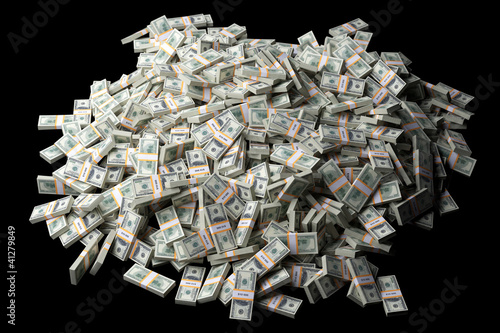Foto huge pile of American money on black background
