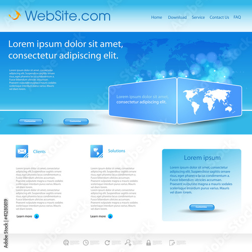 blue business website template