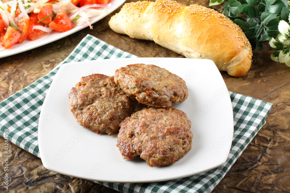 Meatballs served with inslata Meatballs served with inslata
