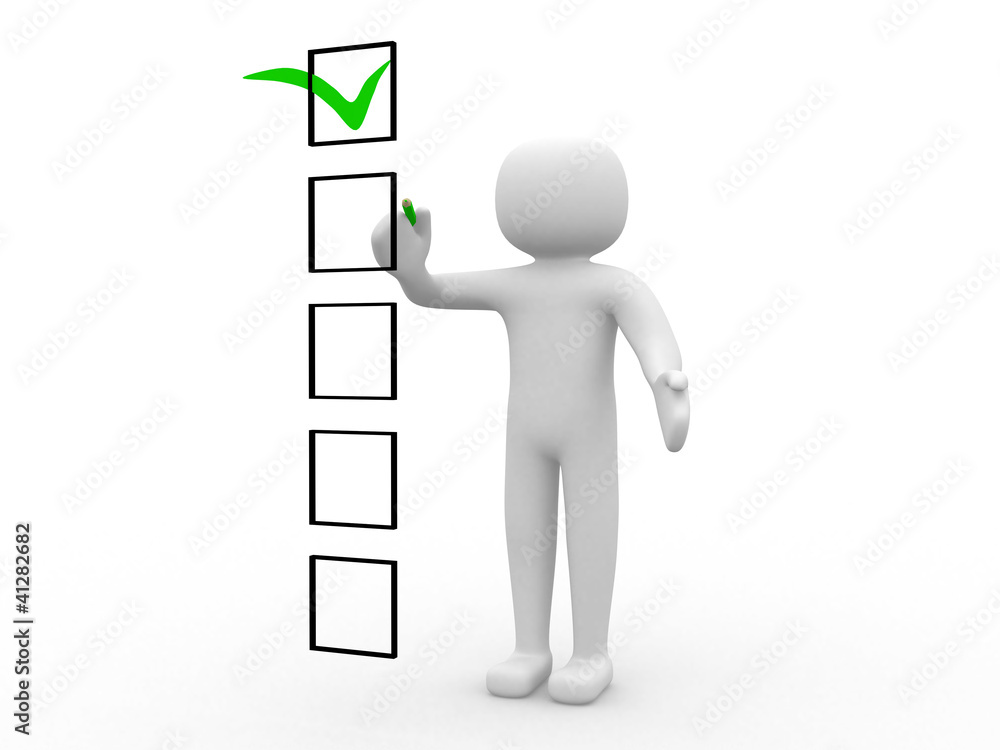 3d people and a checklist. 3d render 3d people and a checklist. 3d render