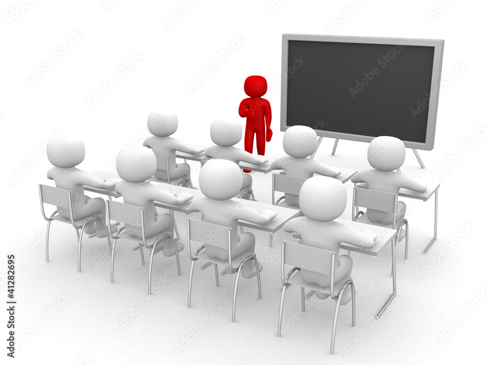 3d person showing the blackboard by hand. 3d person showing the blackboard by hand.