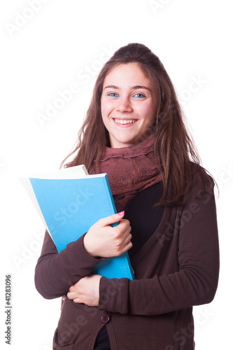 Happy Young Girl Student