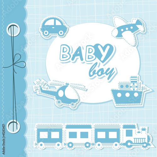 Vector baby boy scrapbook