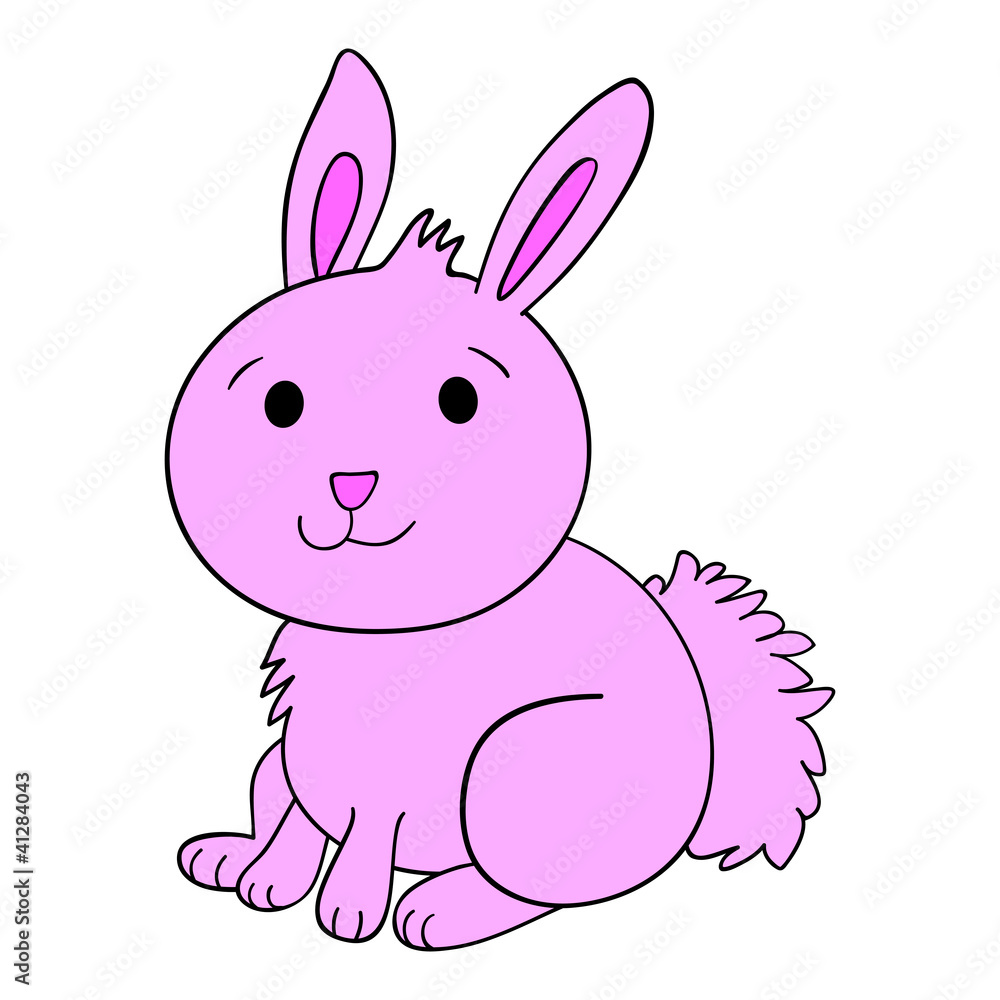 Vector cute pink bunny rabbit cartoon character Vector cute pink bunny rabbit cartoon character