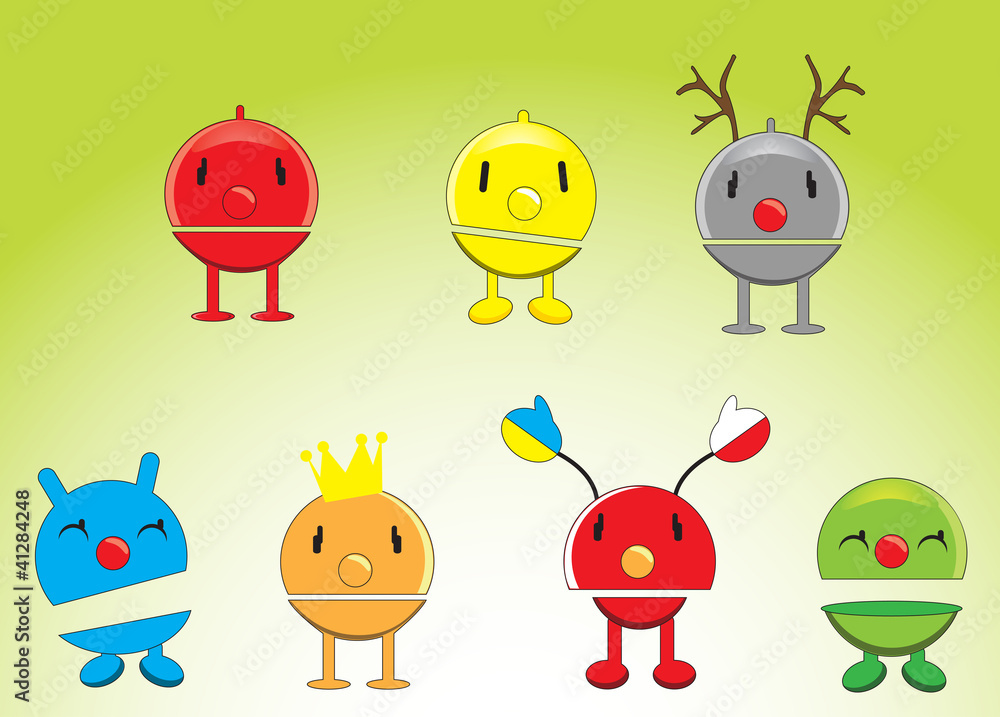 Obraz premium Funny little creatures with emotions