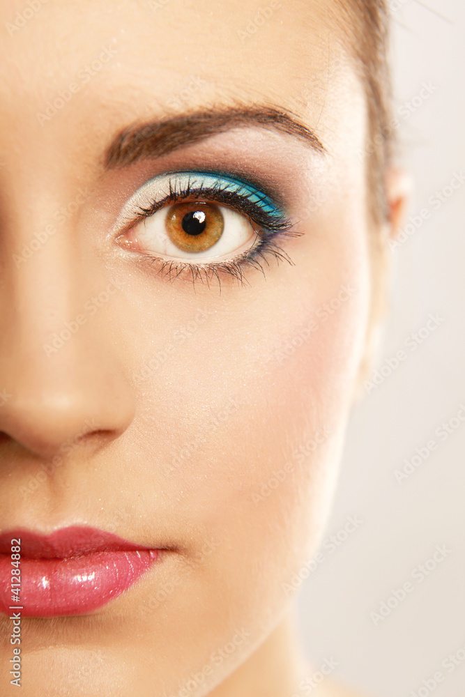 Woman eye with exotic style makeup Woman eye with exotic style makeup