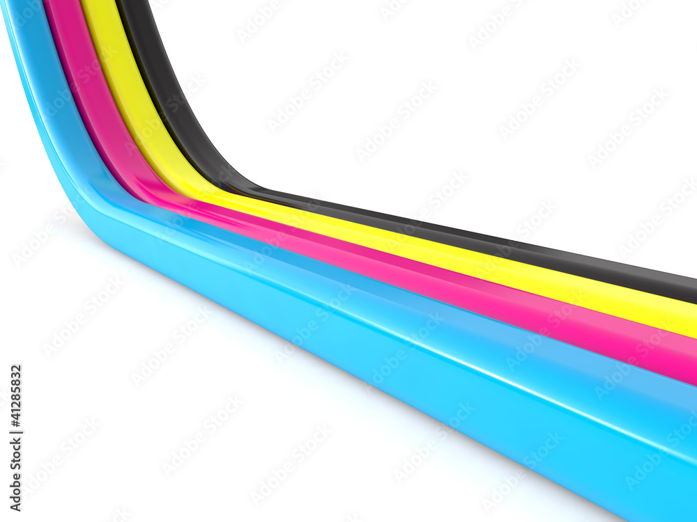 CMYK concept 3d render illustration Stock Illustration | Adobe Stock