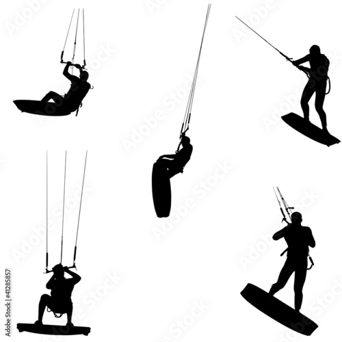 kitesurf détourer en silhouette