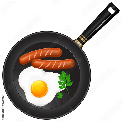 Fried eggs and sausage