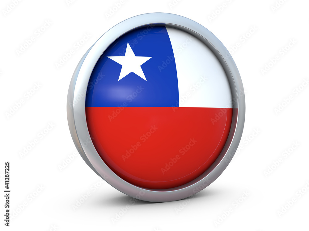 Chile flag icon 3d render Chile flag icon 3d render