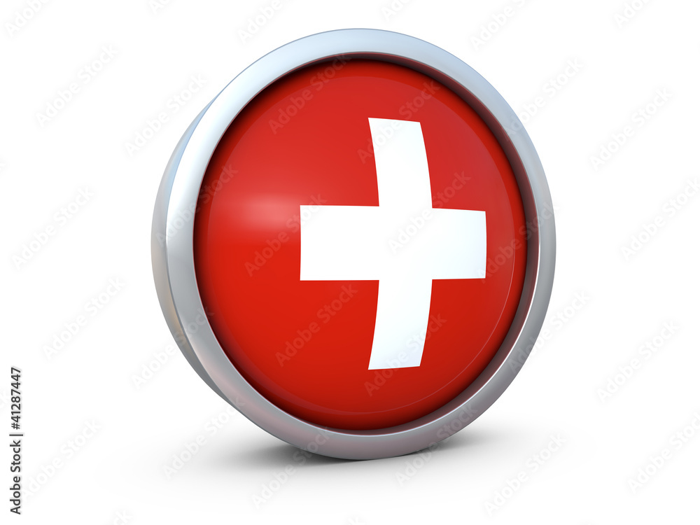 Switzerland flag icon 3d render